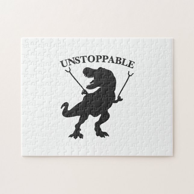 Puzzle T-rex imparable: elija color de fondo (Horizontal)