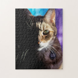 Puzzle Tabby Cat Face - Fade to black