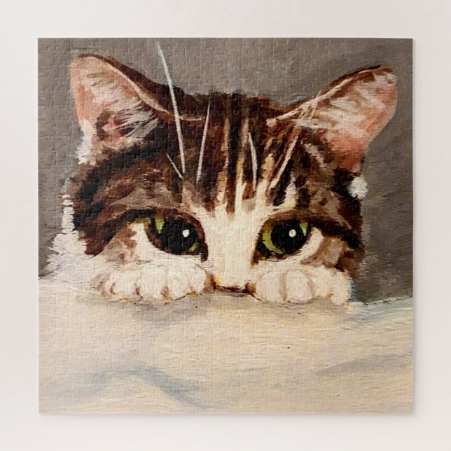 Puzzle Tabby Kitten Shy y Curioso (Vertical)