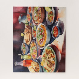 Puzzle Tabla De Acuarela De La Comida Mexicana