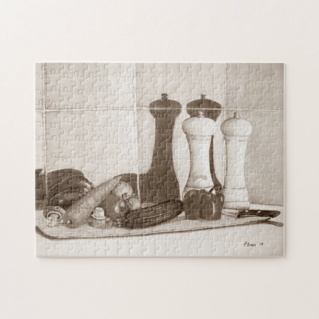 Puzzle tabla de corte con pintura de vegetales (Horizontal)