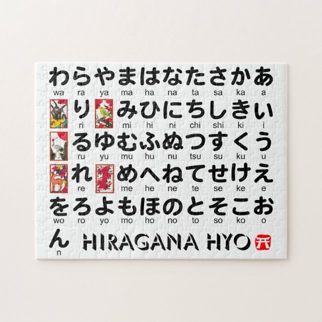 Puzzle Tabla japonesa de los Hiragana (alfabeto) (Horizontal)
