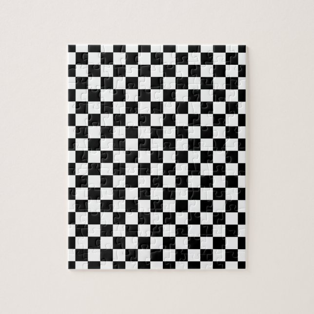 Puzzle Tablero de damas blanco y negro (Vertical)