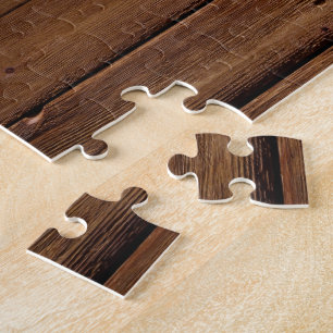Puzzle Tablones de madera oscuros