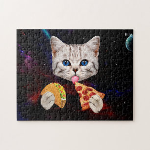 Puzzle Taco, gato y pizza