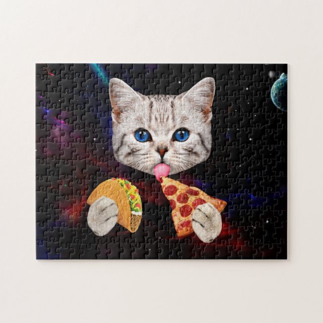 Puzzle Taco, gato y pizza (Horizontal)