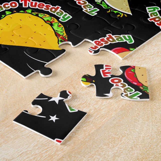 Puzzle Taco Martes Tacos suaves y duros y Salsa caliente (Lado)