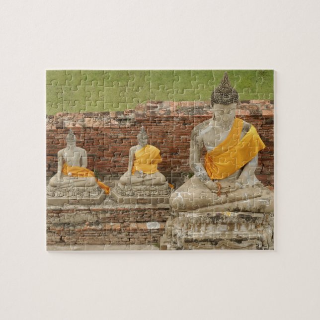 Puzzle Tailandia, Ayutthaya. Estatuas de los budistas sen (Horizontal)