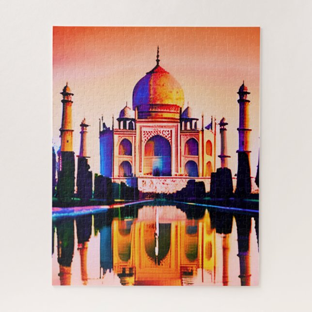 Puzzle Taj Mahal contra el cielo atardecer (Vertical)