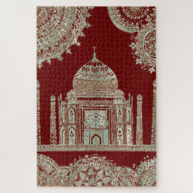 Puzzle Taj Mahal - Estilo bohemio oriental (Vertical)