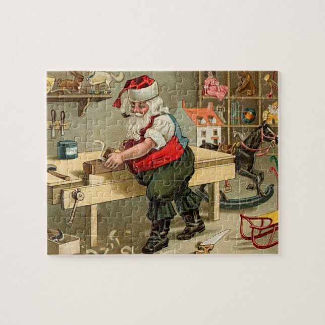 Puzzle Taller de Navidades de Vintage Santa Claus (Horizontal)