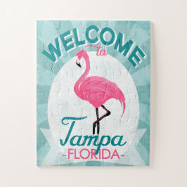 Puzzle Tampa Florida Pink Flamingo - Viajes Retro Vintage