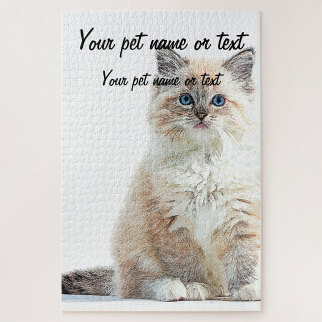Puzzle Tan adorable y lindo, gato de Ragdoll (Vertical)