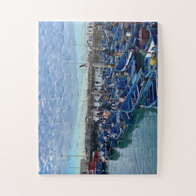 Puzzle Tangled Blue Dreams – Fishing Boats of Essaouira (Vertical)
