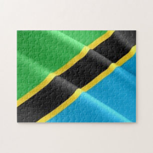 Puzzle Tanzania - Bandera onduladora -