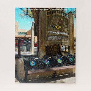 Puzzle Taos Nuevo México. Saludos de Navidad