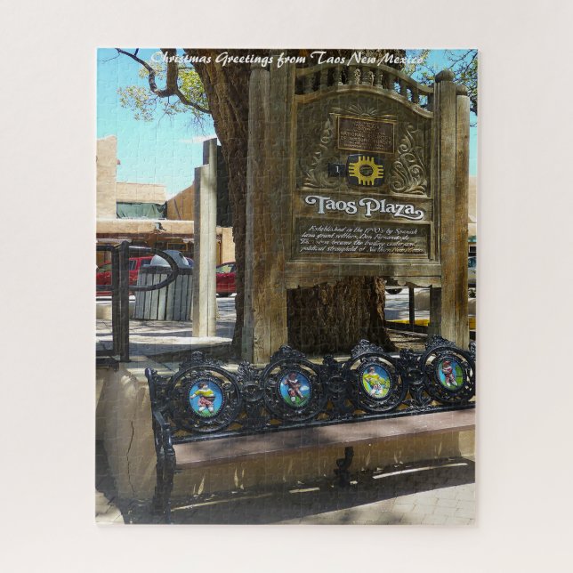 Puzzle Taos Nuevo México. Saludos de Navidad (Vertical)