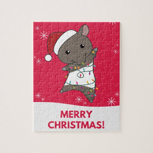Puzzle Tapir Navidades Tapire Winter Animals Jigsaw Puzzl (Vertical)