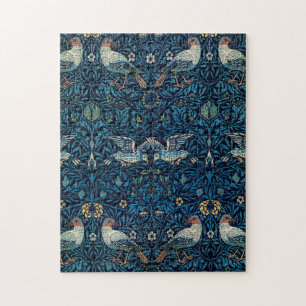 Puzzle Tapiz Floral de William Morris Blue Birds Clásico
