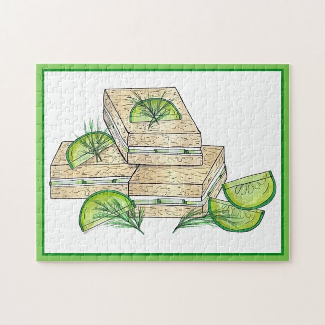 Puzzle Tarde Fiesta de té Cucumber Dill Finger Sandwich (Horizontal)