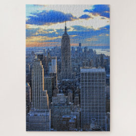 Puzzle Tarde por la tarde NYC Skyline mientras la puesta 