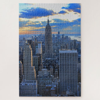 Puzzle Tarde por la tarde NYC Skyline mientras la puesta