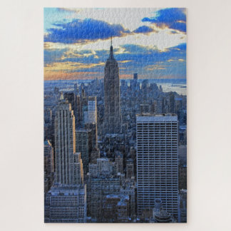 Puzzle Tarde por la tarde NYC Skyline mientras la puesta
