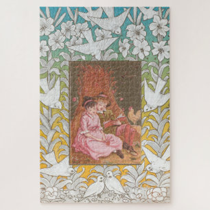 Puzzle Tarjeta antigua de San Valentín de la era victoria