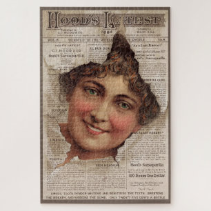 Puzzle Tarjeta comercial de 1884 Hood's Tooth Powder