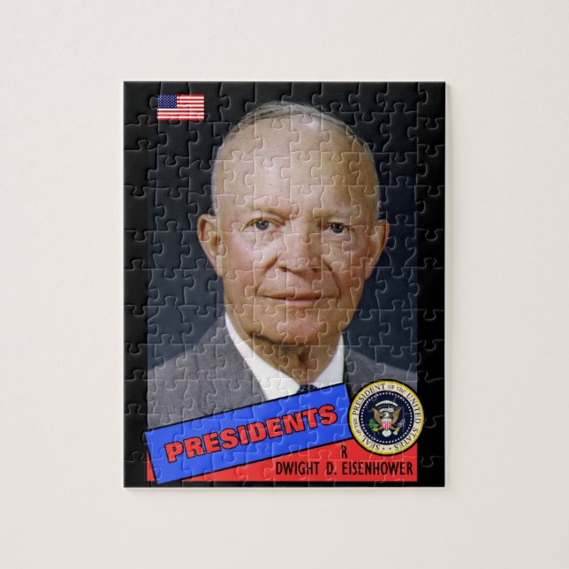 Puzzle Tarjeta de béisbol de Dwight D. Eisenhower (Vertical)