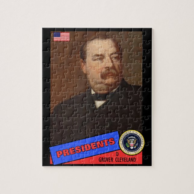 Puzzle Tarjeta de béisbol de Grover Cleveland (Vertical)