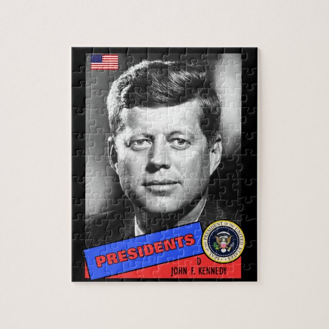Puzzle Tarjeta de béisbol de John F. Kennedy (Vertical)