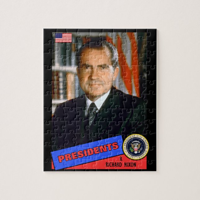 Puzzle Tarjeta de béisbol de Richard Nixon (Vertical)