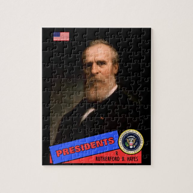 Puzzle Tarjeta de béisbol de Rutherford B. Hayes (Vertical)
