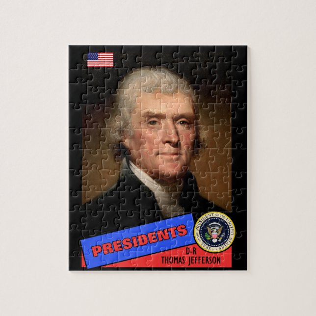 Puzzle Tarjeta de béisbol de Thomas Jefferson (Vertical)