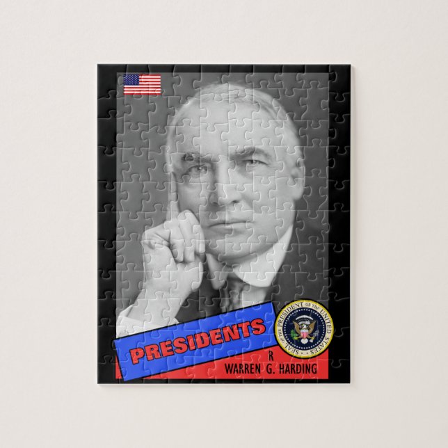Puzzle Tarjeta de béisbol de Warren G. Harding (Vertical)