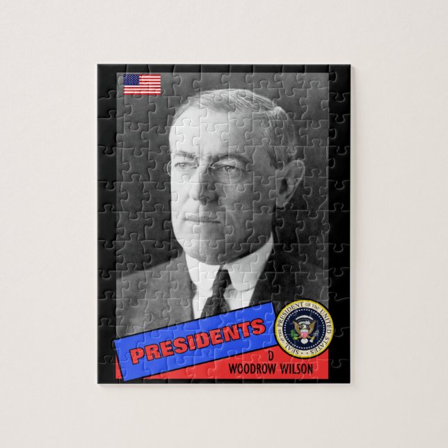 Puzzle Tarjeta de béisbol de Woodrow Wilson (Vertical)