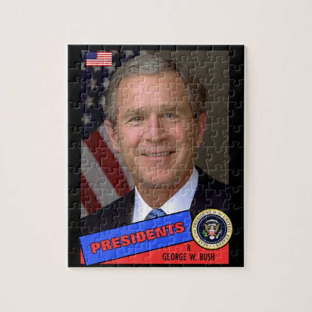 Puzzle Tarjeta de béisbol George W. Bush (Vertical)