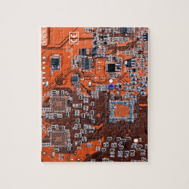 Puzzle Tarjeta de circuito del Naranja PCB del conjunto d (Vertical)