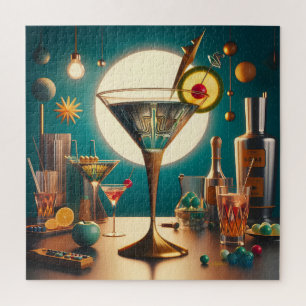 Puzzle Tarjeta de circuito futurista atómico Martini