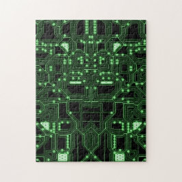 Puzzle Tarjeta de circuito verde neón | Retos