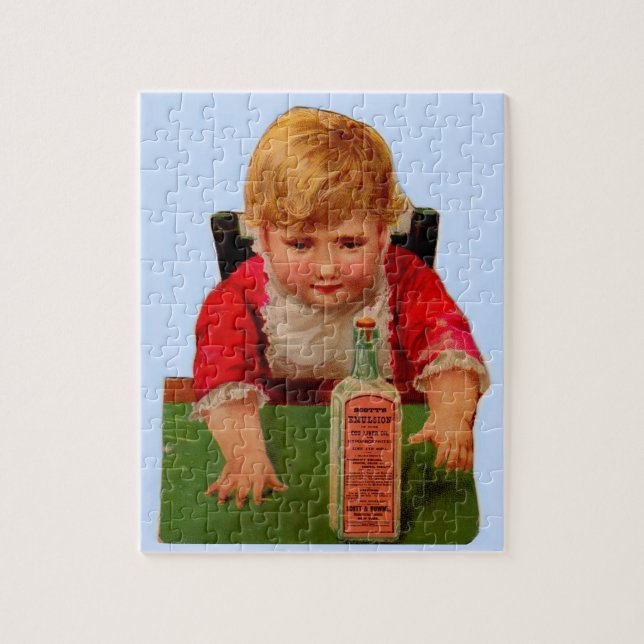 Puzzle Tarjeta de comercio victoriana: Aceite de Castor d (Vertical)