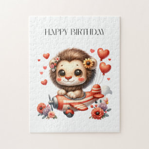 Puzzle Tarjeta de cumpleaños del piloto león