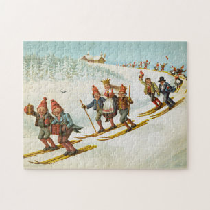 Puzzle Tarjeta de Navidad con boda de campesinos Wilhelm