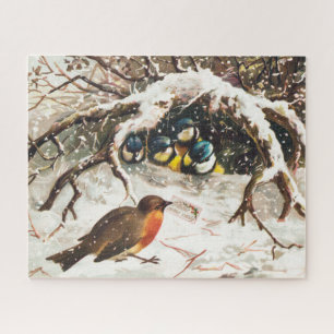 Puzzle Tarjeta de Navidad de la era Victoriana antigua, p