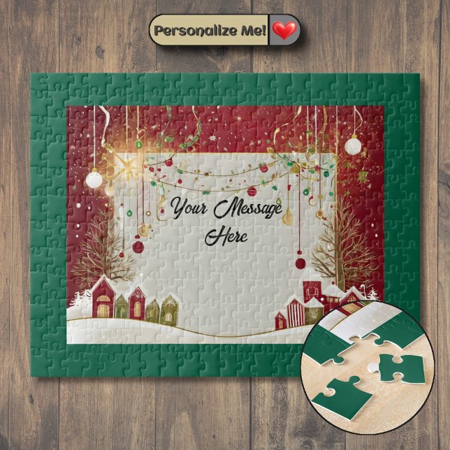 Puzzle Tarjeta de Navidad Personalizable (Customizable Christmas Card Jigsaw Puzzle)