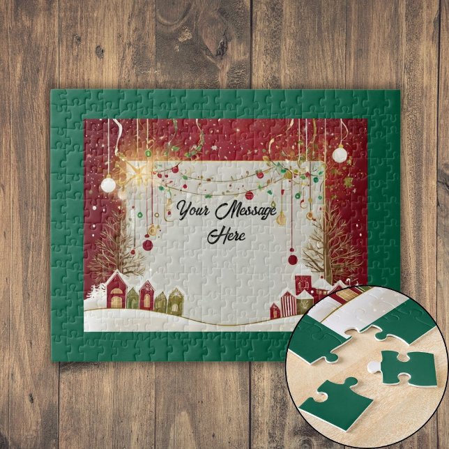 Puzzle Tarjeta de Navidades personalizada (Personalized Christmas Card Jigsaw Puzzle)