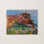 Puzzle Tarjeta de viaje de verano Cinque Terre Italia<br><div class="desc">El diseño se compone de Cinque Terre,  Italia en acuarela.</div>