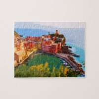 Tarjeta de viaje de verano Cinque Terre Italia