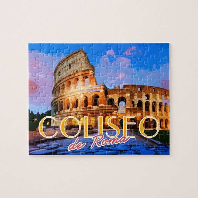 Puzzle Tarjeta de viaje de verano Coliseo de Roma Italia (Horizontal)